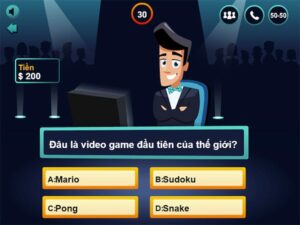 Game Ai là triệu phú đòi hỏi trí tuệ