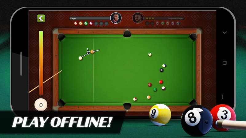 Giao diện game 8 ball pool đẹp mắt