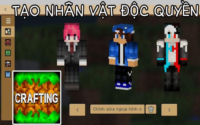 Tạo nhân vật trước khi tham gia chơi Minecraft